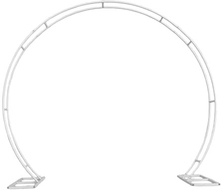 Trimming Shop White Dual Circle Arch Stand 2.6m x 2.2m Party Background Decoration White Metal Arch Frame Round Garden Arbors for Wedding Reception Valentines Baby Shower Engagement Birthday Decor