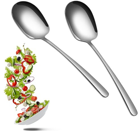 2 Stück Servierlöffel aus Edelstahl Servierlöffel mit Langen Griffen für Großes Bankett HaushaltsküChenbedarf Servierbesteck 29cm