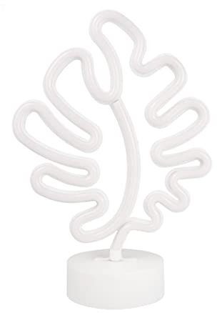 DOITOOL Led-neonschild in Blattform Dekorative Tischlampe Mit Angenehmem Licht Für Schlafzimmer Wohnzimmer Balkon Fenster Büro Und Partydeko Als Valentinstags Oder Weihnachtsgeschenk