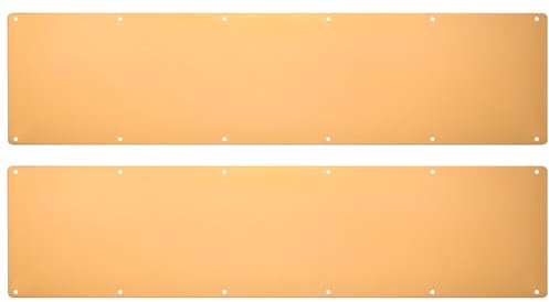 sourcing map 2pcs Door Kick Plate, 8 x 34 Inches Aluminum Kick Plate Door Plate, 2 MM Thickness, for Exterior Front Door or Back Door, Gold
