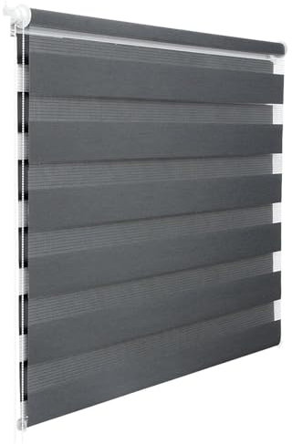 Verdunklungsrollo ohne Bohren 75 x 200 cm Hitzeschutz, Sichtschutz Klemmrollo Seitenzugrollo inklusive Montagematerial für Tür & Fenster, Dunkelgrau