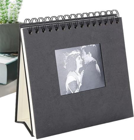 Desktop Fotoalbum, Foto Display Halter, Schreibtisch Kalender Album mit Marker Stift, 20 Blatt 40 Seiten, Anzeige von Bildern, Schreibtisch Kalender Album für Fotos unter 13 Zoll Teksome