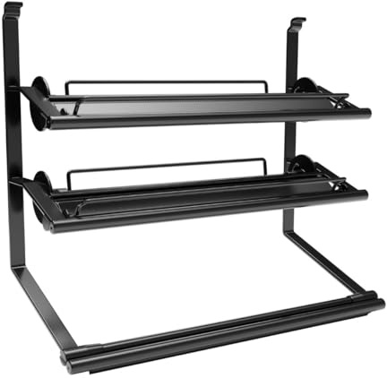 Kesseböhmer Linero Style Rollenhalter schwarz 3-etagig 352 x 150 x 310 mm | zum Einhängen Nischensystem von SOTECH