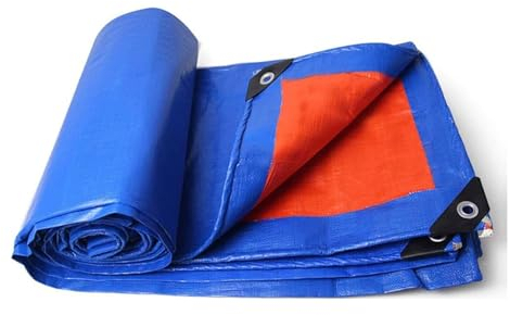 Holzabdeckplane Plane mit Ösen Schutzplane Abdeckfolie Poolplane Industrie Gewebeplane wasserdichte Mehrzweck Planenabdeckung, 0.32mm für Pool Auto, Anpassbar blais (Color : Blue, Size : 6x15m)