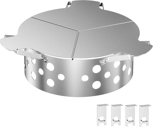 Onlyfire Kit per Affumicatura BBQ in Acciaio Inox, Controllore di Calore per Griglia a Carbonella Weber Kettle da 57 cm, Camera di Carbone con Deflettore di Calore e 4 Staffe di Sollevamento