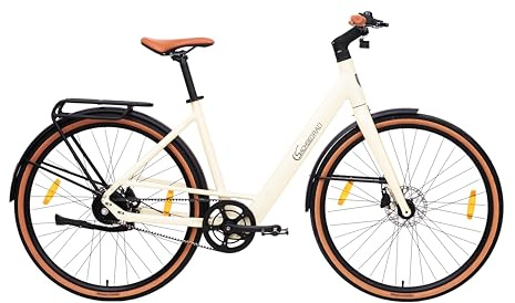 SachsenRAD Urban City E-Bike C3F Mamorweiss mit Riemenantrieb Drehmomentsensor, Ultraleicht nur 16kg, 27.5 Zoll Citybike Lenker vollintegriertes, modernes LCD Dash Display
