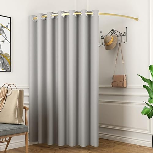 Ainbonte Clothing Store Fitting Room, 100cm Changing/Dressing Room Used in Mall and Office, for Privacy Protection and Divider, Include Shading Curtain, Hanging Rod and Hook Up (Grey, 100 cm)