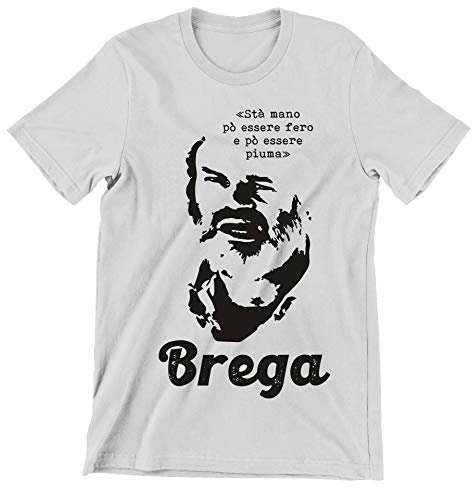 Incidiamo T-Shirt Uomo Film Cult Mario Brega Sta Mano po' Essere fero e po' Essere Piuma - Film Cult Italiani - Maglietta Manica Corta Grigia Taglia L