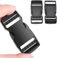 Moguri Lot de 2 boucles à clip en plastique de 25 mm - Double face - Fermeture à clic en plastique - Noir
