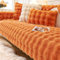Bobomon Plüsch Sofa üBerzug Sofabezug 1 2 3 4 Sitzer Couch Bezüge L Form SofaüBerwurf Sofa Cover Auflagen Ecksofa Sofadecke aus Kunstpelz(orange, 90x160cm)