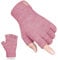 SUTIYO Fingerlose Handschuhe Herren Damen, Kaschmir Strick Handschuhe Warme Ohne Finger, Fingerless Gloves Winterhandschuhe Arbeits Autofahren Radfahren Sport (Rosa)
