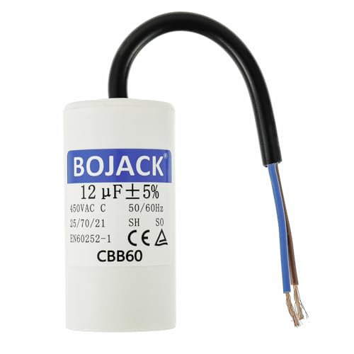 BOJACK CBB60 450V 12uf AC Condensateur ondensateur de moteur, condensateur de démarrage de moteur, condensateur microfarad 50/60Hz Avec Fil