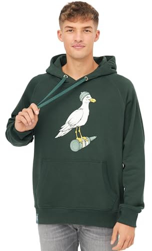 derbe Herren Hoodie Sweater Kapuzenpullover Kapuzensweatshirt Sturmmöwe, Farbe:Grün, Artikel:-0591 deep Forest, Größe:XL