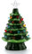 Grüner Keramik-Weihnachtsbaum mit Kunststoff-Drehlichtern, Tischdekoration für Regale und Schreibtische