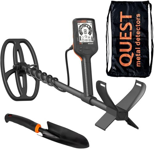 Quest X1 IDmaxX Komplettset, Metalldetektor mit Zubehör, Metallsuchgerät