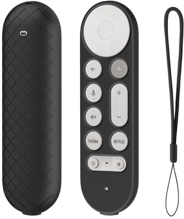 FTRONGRT Case Compatible with Google TV Streamer 4K 2024, Elastic Silicone, Anti-Drop and Anti-Collision, Lightweight Shockproof Remote Protective Cover.Black