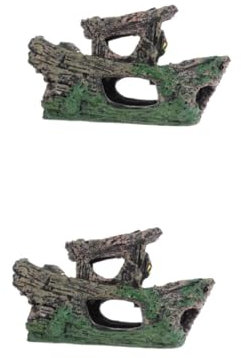 Toddmomy 2pcs Fish Tank Shipwreck Landscaping Betta Fish Tank Cat Window Suction Cup Tree Stump Hideout Fish Tank Decoration Tree Trunk Decor Aquarium Wood Cave Driftwood for Aquarium Resin
