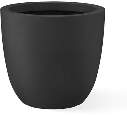 Kante Jardinière d'extérieur en béton 35,6 cm de diamètre Noir 35,6 cm de Large