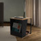 ML-Design Beistelltisch 40x40x45 cm, Braun in Eiche-Rustikal, Sofatisch aus Holz, Wohnzimmertisch mit Stahlgestell und 2 Ablagen, Couchtisch mit Zeitschriftenfach, Metall Kaffeetisch für Wohnzimmer