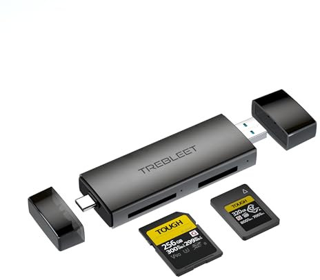 CFexpress Type A and SD UHS-II Dual-Slot Memory Card Reader, USB 3.2 10Gbps 2 in 1 USB C & USB A Port, OTG for iPhone 15 Pro/16 Pro/iPad Pro/PC/Laptop/Smart Phone/Tablet