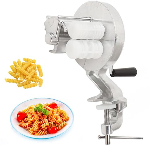 Cavatelli Maker Maschine, Aluminiumlegierung Manuelle Pasta Maschine Nudelmaschine Hand Gnocchi Nudelpresse mit Handkurbel und Tischklemme für Cavatelli Orecchiette Gnocchetti