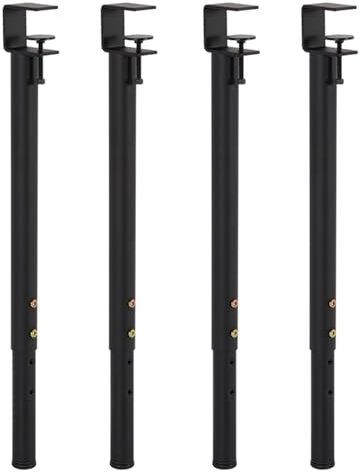 HDEYRSX Tischbeine Metall Möbelfüße Teleskopfuß Verstellbares Bein Abnehmbare DIY Tischklemmenbeine Tischkufen Tischgestell für Couchtisch,Esstisch,Schreibtisch,Sitzbank (Schwarz,4 Pcs)