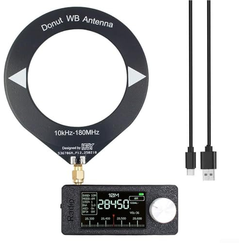 Drhomeam SI4732 Tragbares Mini-Radio, Vollband-Radioempfänger mit 4,8 cm IPS-Bildschirm, mit Antenne, ESP32-S3-Steuerung, 800 mAh Akku, für AM FM LSB USB(A)