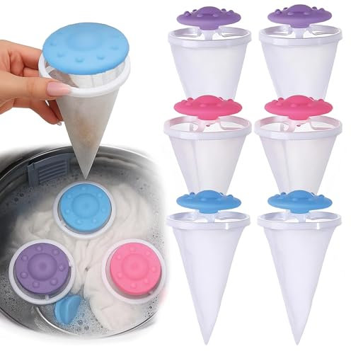 AXERHK Pet Hair Remover Washing Machine,Dog Hair Remover Washing Machine,6 Pcs Cat Hair Remover Washing Machine Floating Filter Mesh Laundry Catcher for Pet Dog Cat Catcher Floating Net