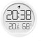 Horloge murale avec thermomètre et hygromètre, affichage de la date pour mur intérieur, jardin, chambre à coucher, magnifique horloge d'intérieur multifonction (blanc)
