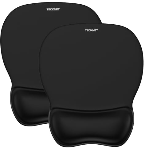 TECKNET Mauspad mit Gelkissen, ergonomisches Mousepad mit Handauflage | Wasserdicht Mausmatte, Rutschfeste PU-Basis, Glatter Handgelenkstütze zur Schmerzlinderung, für Büro Home und Gaming
