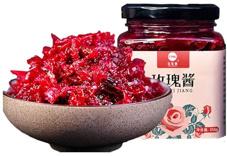 BaiLiSnacky Marmellata Di Petali Di Rosa 355g – Confettura Dolce Naturale Con Aroma Di Acqua Di Rose Ideale Per Dolci, Pane, Yogurt E Dessert