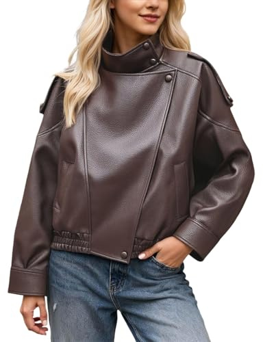 Giubbotto Pelle Donna Giacca Giacche Moda Jacket Casuale Corto Giubbino Giubbini Slim Giubbotti Vintage Retro Similpelle Giacchetto Oversize Giacchetta Sottile