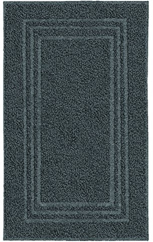 Kleine Wolke Frottiervorl. Lodge Badteppich, 100% Baumwolle, dunkelgrau, 80 x 50 cm, 80.00 x 50.00 cm