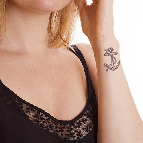5 x Anker Tattoo mit Seil - Anker Tattoo Set - Fasching Tattoo (5)