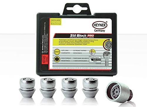 Fits Ford Focus Mk3 Models 2011 to 2024 Heyner Germany Stil Block PRO Locking Wheel Nuts M12x1.5 Set 4 Locks Thatcham Quality Assured Bolts 980/5
