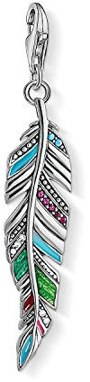 Thomas Sabo Damen Charm-Anhänger Ethno Feder 925 Sterling Silber Y0034-340-7