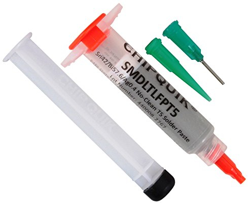 Lötpaste No Clean Sn42/Bi57.6/Ag0.4 Niedertemperatur 138 C in 5-cc-Spritze 15 g (T5)