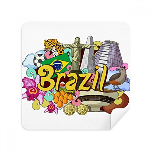 DIYthinker Fussball Oscar Niemeyer Brasilien Graffiti-Glas-Putztuch Telefon Screen Cleaner Suede Fabric 2Pcs