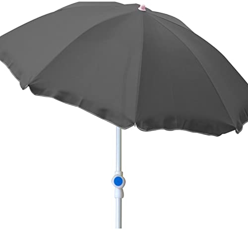 Mojawo Strandschirm Sonnenschirm Strand anthrazit Schirm Sonnenschutz Gartenschirm Sonnenschutz knickbar Polyester anthrazit Ø2m UV Schutz