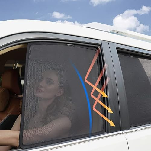 ZERTRAN 2 Pcs / 4 Pcs Window Magnetic Car Window Sun Shades Mesh Shade Blind Side Window Wind Deflectors Visors Custom Fit for Skoda Yeti 2009-2018