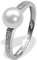 Goldmaid Damenring 585 Weißgold 1 weiße Süßwasserperle 10 Diamanten zus. 0,09 ct.