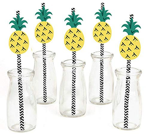 Yongbest Cocktail Pailles,50 Pièces Paper Cocktail Décorations avec Flamant Rose/Ananas pour Boire Mariages Anniversaires Fêtes Célébrations Hawaiian