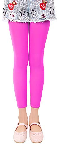 L&K-II 3/4 Kinder Mädchen Sommer Strumpfhose ohne Füße Ballett Strumpfhose Tanzstrumpfhose 40 Den Blickdichte Mikrofaser Farbig 27252 Rosa 122/128