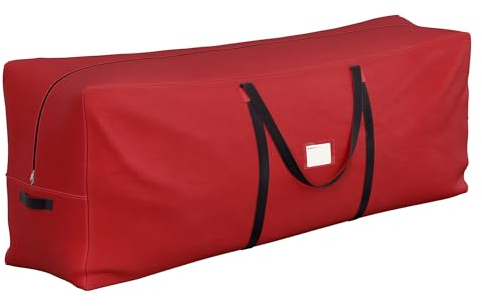 SONGMICS Custodia Porta Albero di Natale, Sacco per Albero Artificiale Fino a 270 cm, Borsa in Tessuto Oxford 600D Impermeabile e Antipolvere, Pieghevole, Maniglie Spesse, Rosso RXS003R01