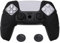 PlayVital Protection pour ps5 Coque Manette,Housse Silicone avec Capuchon pour ps5 Grips Joystick Controller Cover Skin Compatible avec Station de Charge,Édition Méca-Noir