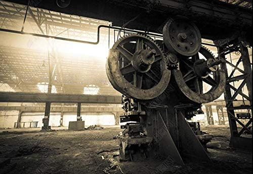 ZXCHEE Fototapete Fabrik Maschinen Ruinen 350x245cm Tapete Kinderzimmer Vliestapete Wohnzimmer Schlafzimmer Wandtapete Deco