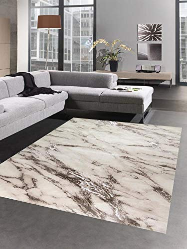 CARPETIA Teppich Wohnzimmer Marmorteppich Creme beige Größe 160x230 cm
