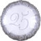 Amscan 1105675 - Standard Folienballon 25 Jahre, silber, Durchmesser circa 43 cm, Heliumballon, Silberhochzeit, Geburtstag