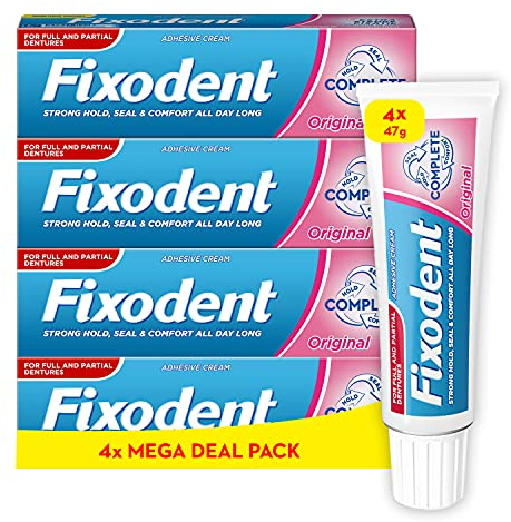 Fixodent - Adesivo completo per protesi, 47 g, originale x4