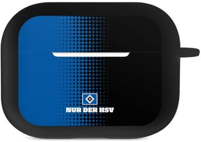 Hülle mit Karabiner kompatibel mit Apple AirPods Pro 1. Generation Case schwarz Schutzhülle mit Schlüsselanhänger HSV Logo Offizielles Lizenzprodukt